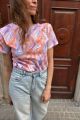 T-shirt vintage z dzianiny batikowej