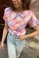 T-shirt vintage z dzianiny batikowej