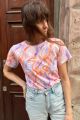 T-shirt vintage z dzianiny batikowej