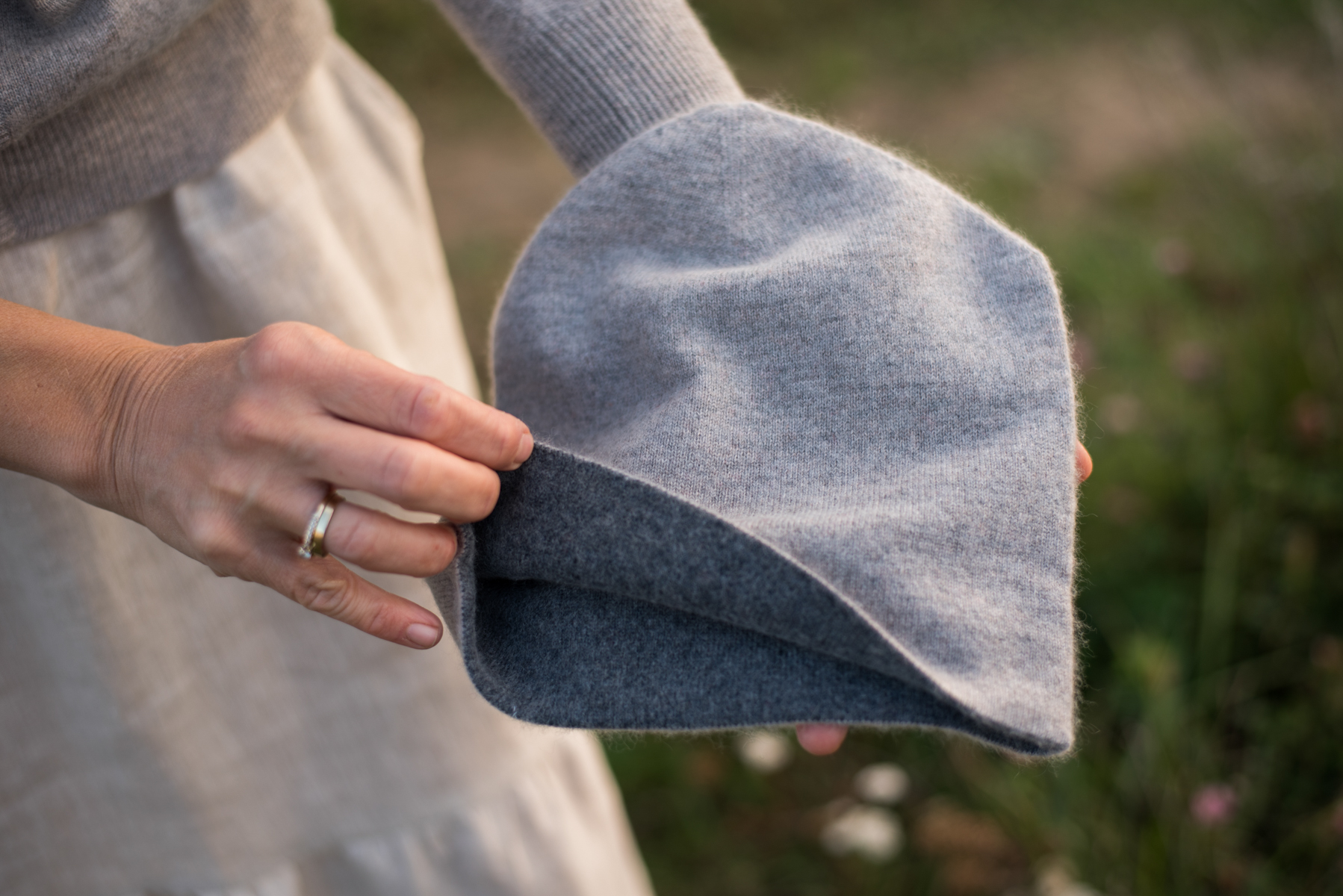 Kaszmirowa dwustronna czapka beanie